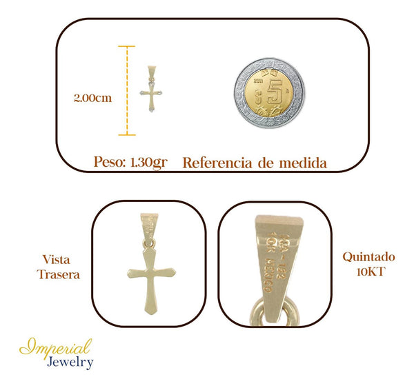 Dije En Figura De Cruz 10k .8 Grm