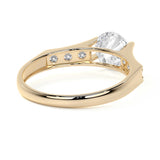 Anillo De Compromiso De Oro 10k Con Piedras Zirconia