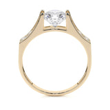 Anillo De Compromiso De Oro 10k Con Piedras Zirconia