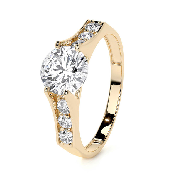 Anillo De Compromiso De Oro 10k Con Piedras Zirconia