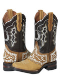 Bota Vaquera Rodeo Hombre El General Piel Olio Nobuck Bovino Miel - Modelo 51111