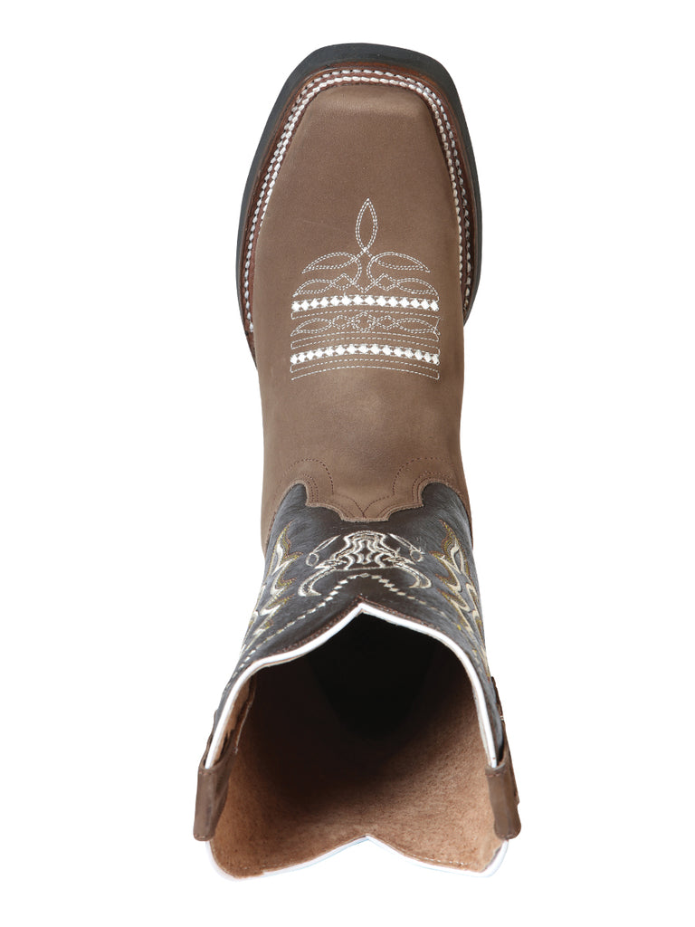 Bota Vaquera de Hombre El General Rodeo en Piel Nobuck Color Camel 51113