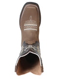 Bota Vaquera Rodeo Hombre El General Piel Nobuck Bovino Camel - Modelo 51113