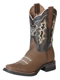 Bota Vaquera Rodeo Hombre El General Piel Nobuck Bovino Camel - Modelo 51113