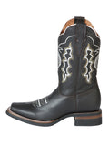 Bota Vaquera Rodeo Hombre El General Piel Crazy Bovino Chocolate - Modelo 51114