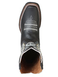 Bota Vaquera Rodeo Hombre El General Piel Crazy Bovino Chocolate - Modelo 51114