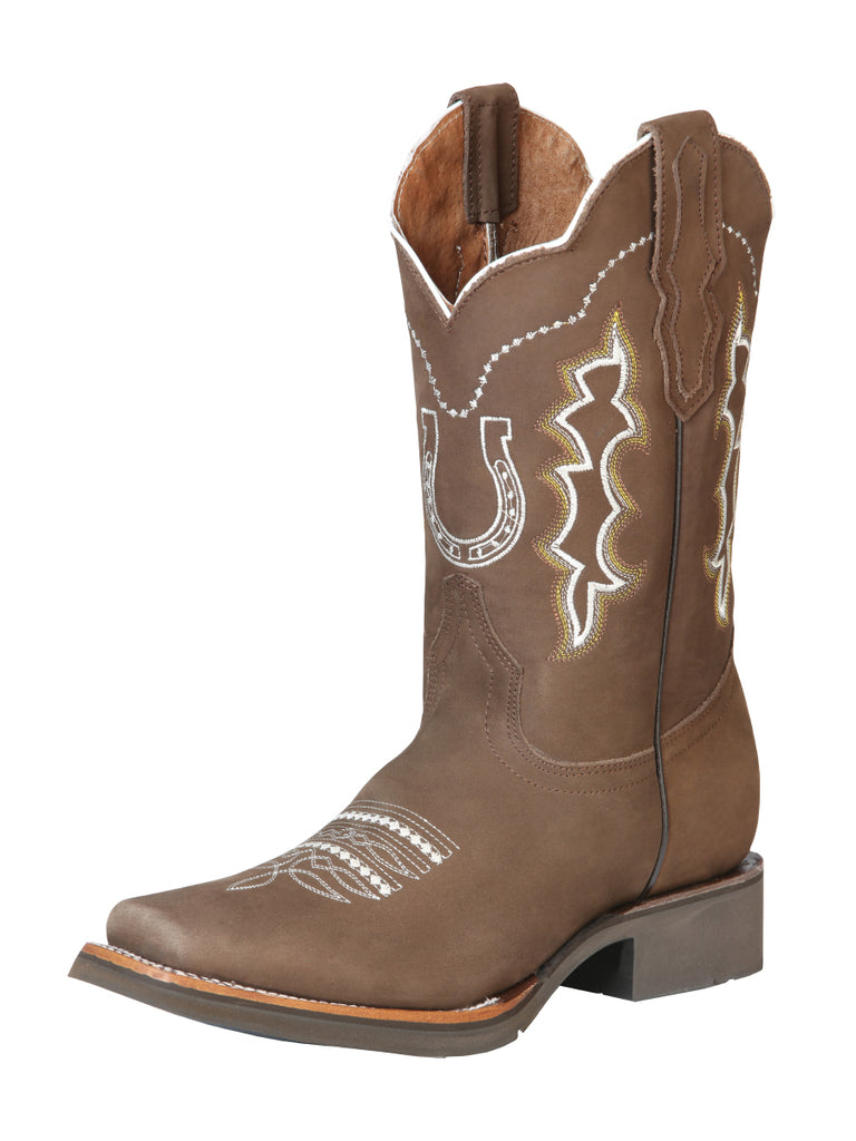 Bota Vaquera de Hombre El General Rodeo en Piel Nobuck Color Camel 51116