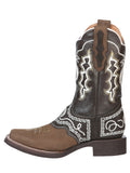 Bota Vaquera Rodeo Hombre El General Piel Nobuck Bovino Camel - Modelo 51117