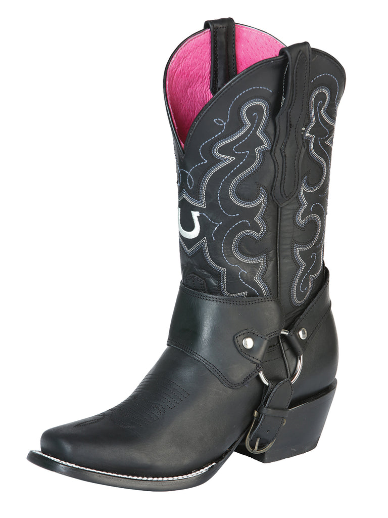 Bota Vaquera de Mujer El General en Piel Crazy Color Negro 51135