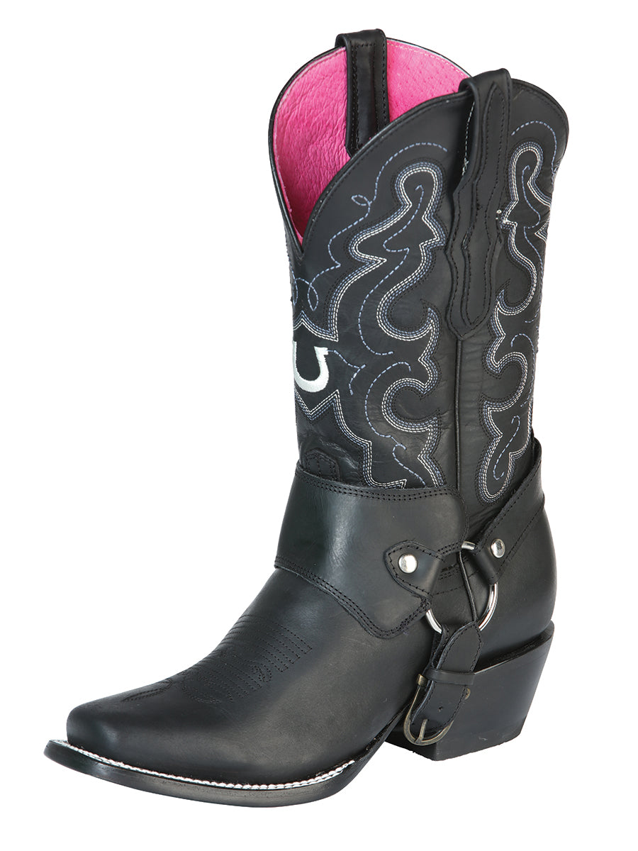 Bota Vaquera de Mujer El General en Piel Crazy Color Negro 51135