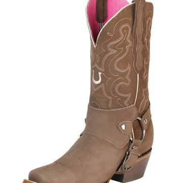 Bota Vaquera Rodeo Mujer El General Piel Nobuck Bovino Camel - Modelo 51150