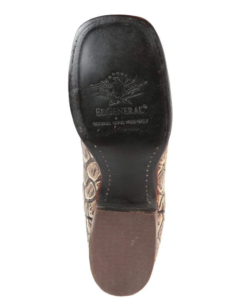 Bota Vaquera de Hombre El General Cab-imit-3-5 Rodeo en Piel Bovino Color Vino 51244