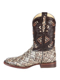 Bota Vaquera Rodeo Hombre El General Piel Bovino Grabado Monster Fish Desierto - Modelo 51244