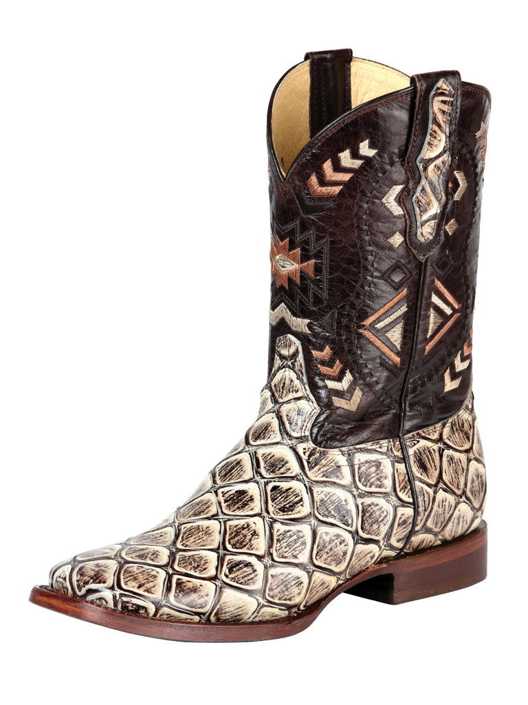 Bota Vaquera de Hombre El General Cab-imit-3-5 Rodeo en Piel Bovino Color Vino 51244