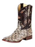 Bota Vaquera Rodeo Hombre El General Piel Bovino Grabado Monster Fish Desierto - Modelo 51244