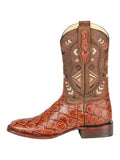 Bota Vaquera Rodeo Hombre El General Piel Bovino Grabado Monster Fish Shedron - Modelo 51245