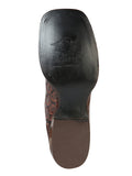 Bota Vaquera Rodeo Hombre El General Piel Bovino Grabado Monster Fish Café - Modelo 51246