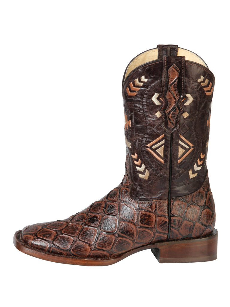 Bota Vaquera de Hombre El General Cab-imit-3-1 Rodeo en Piel Bovino Color Vino 51246