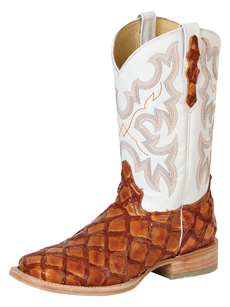 Bota Vaquera de Hombre 100 Años en Piel Exótica Color Miel 51362