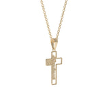 Dije de Cruz de Oro 10K con Rostro de Cristo – Elegancia y Fe para Hombre