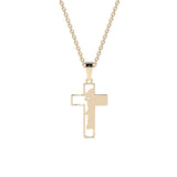 Dije de Cruz de Oro 10K con Rostro de Cristo – Elegancia y Fe para Hombre
