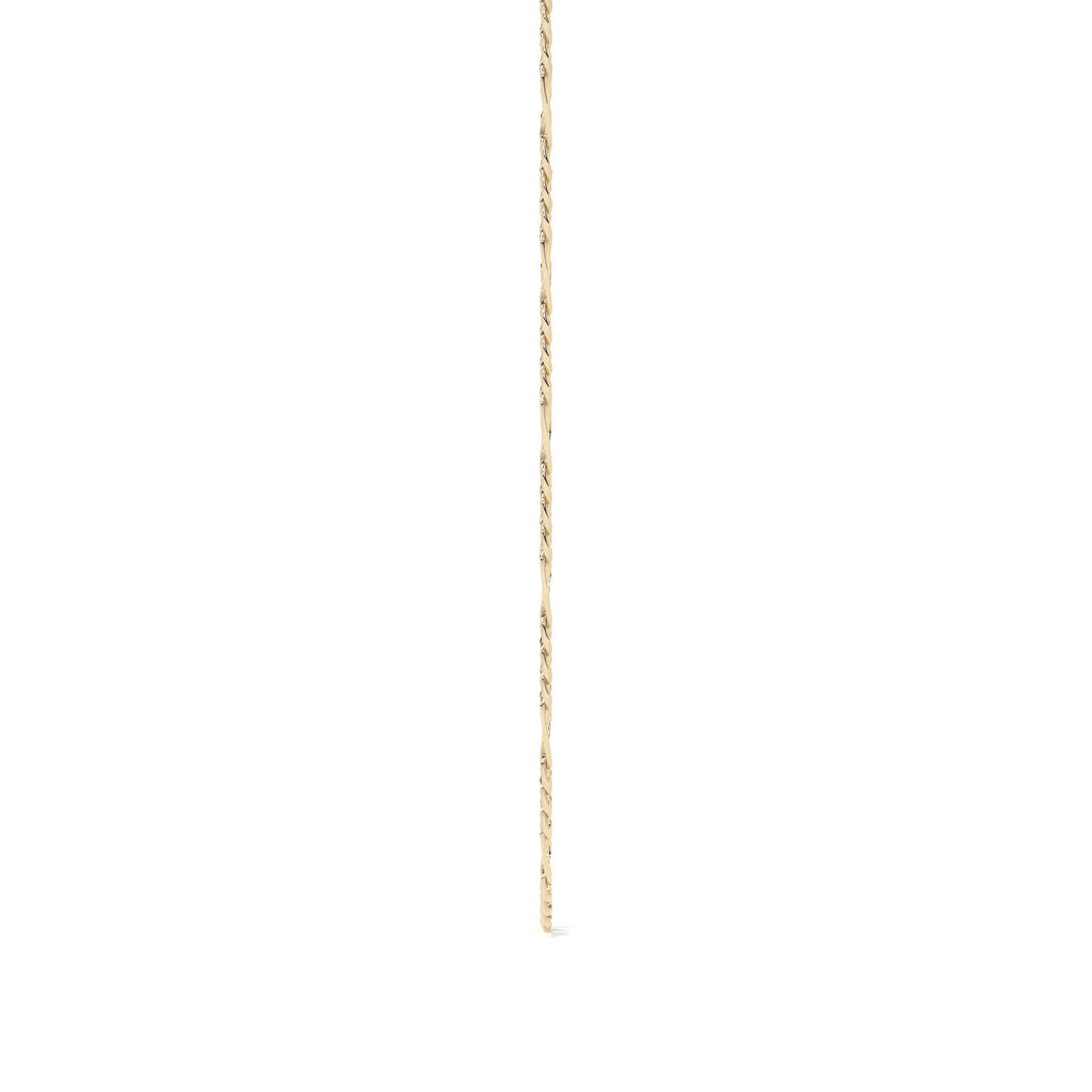 Cadena de Oro 10K 50cm Figaro 3x1, Collar de Oro Italiano 2.6mm con Broche de Argolla