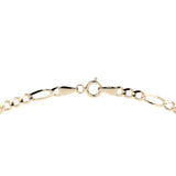 Cadena de Oro 14K Figaro 3x1 Hueca para Hombre y Mujer | Collar Italiano 2.6mm con Broche de Argolla | 40 a 60 cm