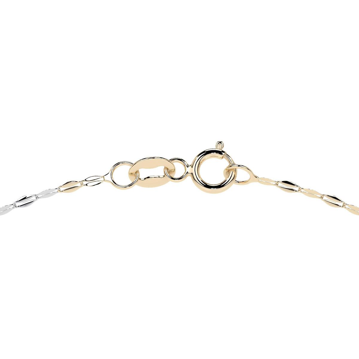 Cadena de Oro 14K Grano de Café Tricolor | Collar Italiano 1mm Oro Blanco, Amarillo y Rosa | 40 a 55 cm