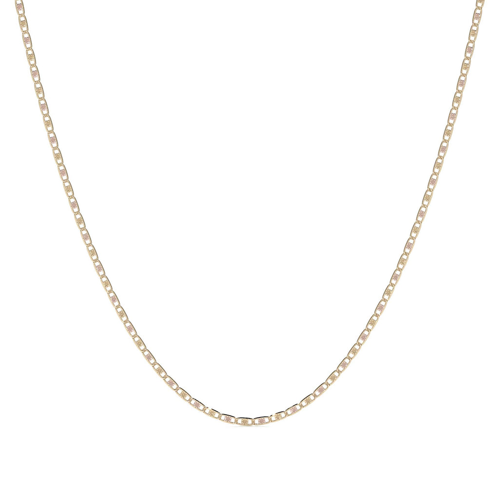 Cadena de Oro 14K Valentino 40cm | Collar de Oro Italiano con Broche de Argolla | Joyería Fina