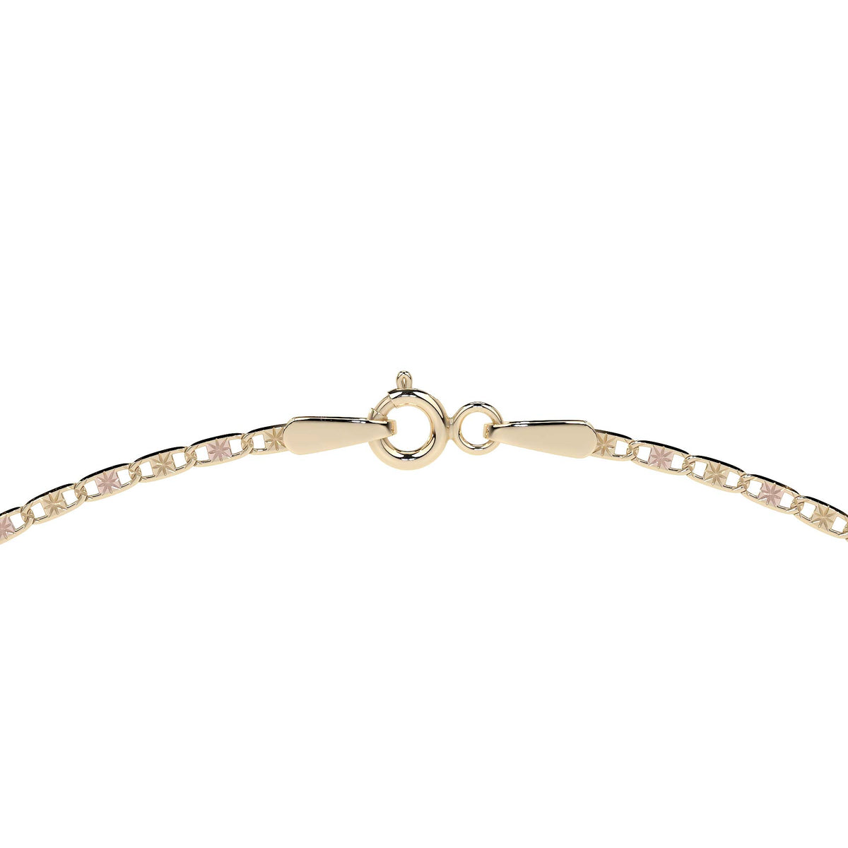 Cadena de Oro 14K Valentino 40cm | Collar de Oro Italiano con Broche de Argolla | Joyería Fina
