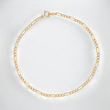 Pulsera Italiana Figaro Pave De 10 Quilates 2.4mm, 21.5 Cm