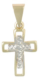 Dije En Figura De Cruz Diamantada En Oro 10k 0.8 Grm