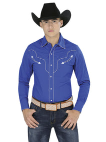 Azul Marino Azul Vaquero Manga Larga Camisa 123918