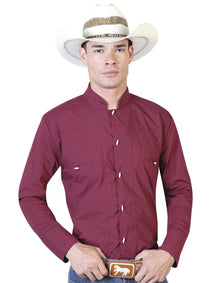 Camisa Vaquera Manga Larga El Senor De Los Cielos Mc061927 65% Polyester 35% Algodon Vino 124909