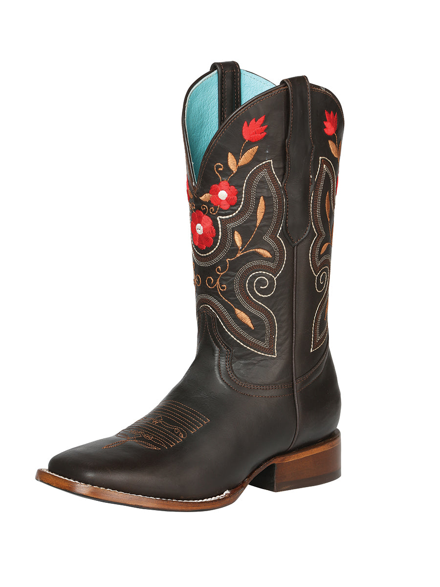 Bota Vaquera Mujer El General Piel Napa Bovino Café - Modelo 125369