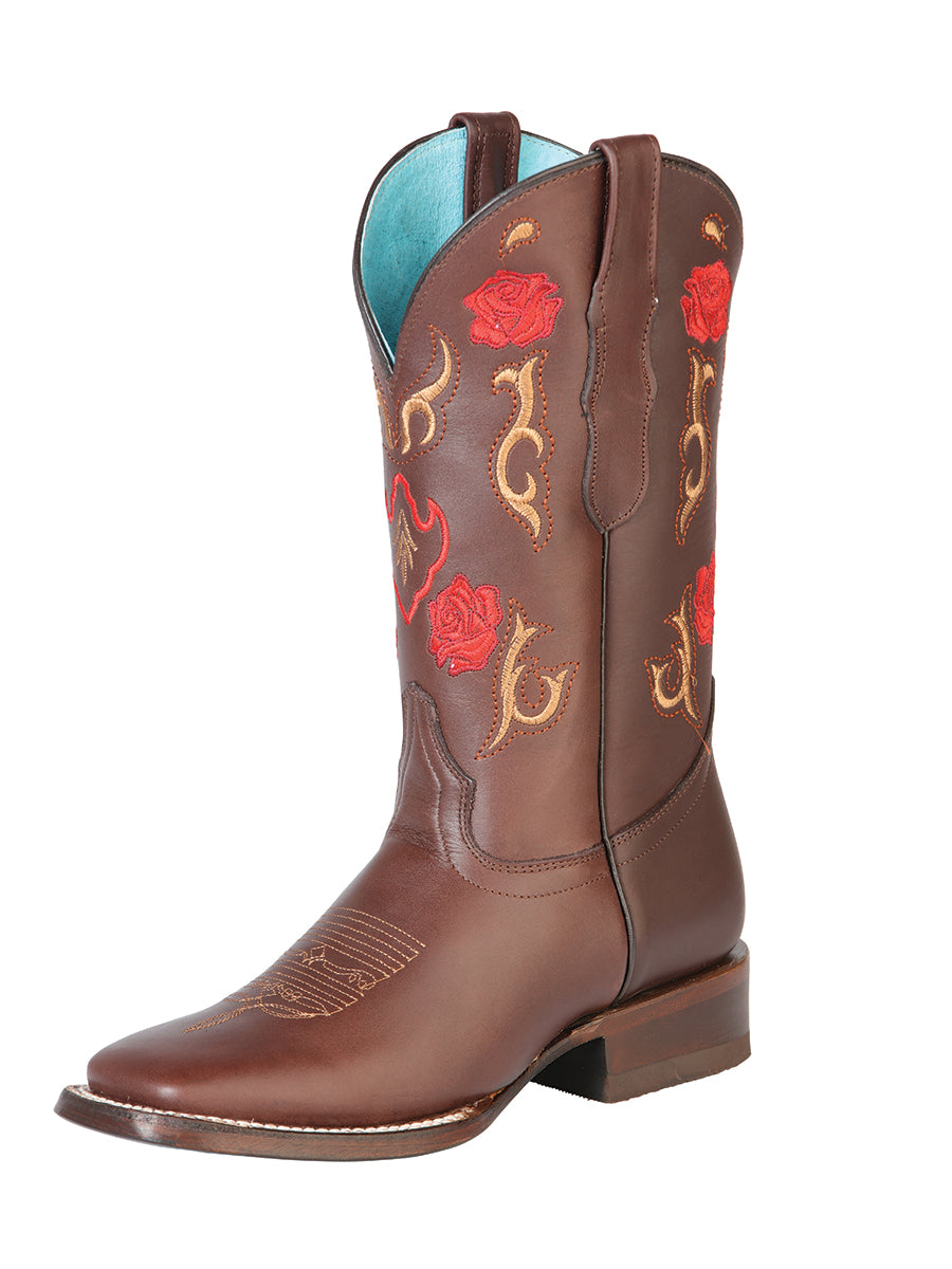 Bota Vaquera Rodeo Mujer El General Piel Crazy Bovino Chocolate - Modelo 125370