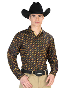 Negro y Café Casual Manga Larga Vaquero Vaquero Camisa 126262