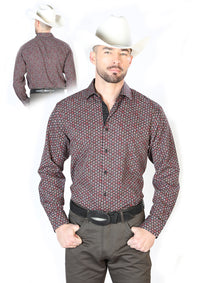 Negro y Rojo Manga Larga Camisa 126270