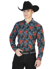 Negro Casual Manga Larga Camisa 126276