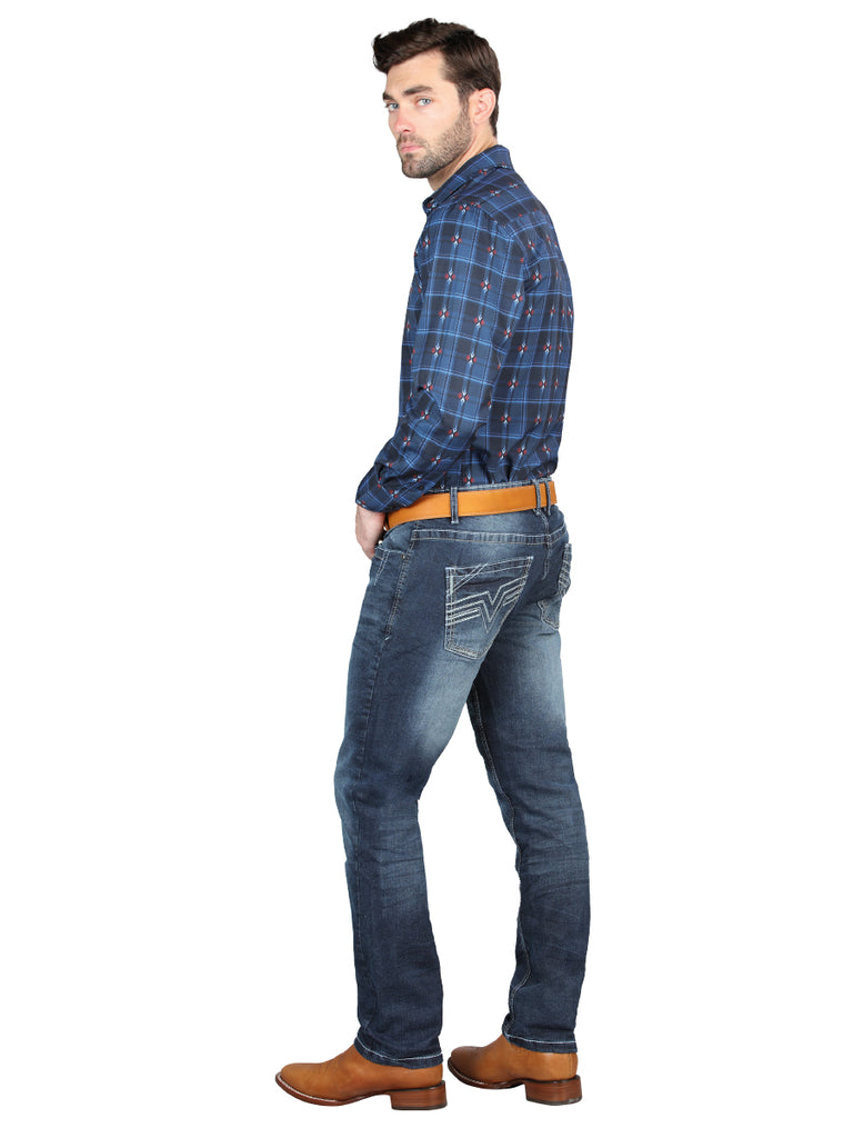 Pantalón de Mezclilla de Hombre El General en Mezclilla Color Azul Marino 126631