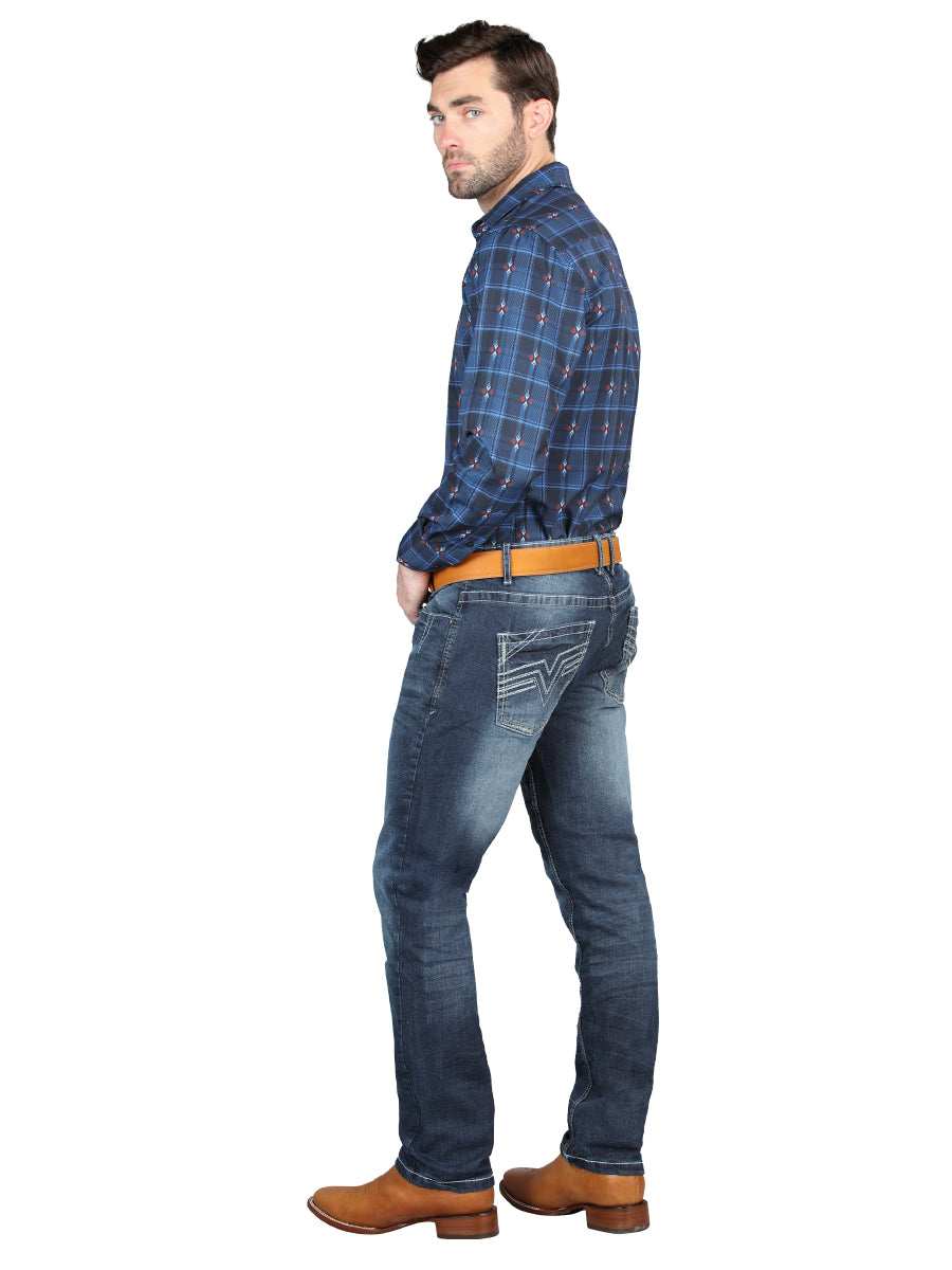 Pantalón de Mezclilla de Hombre El General en Mezclilla Color Azul Marino 126631