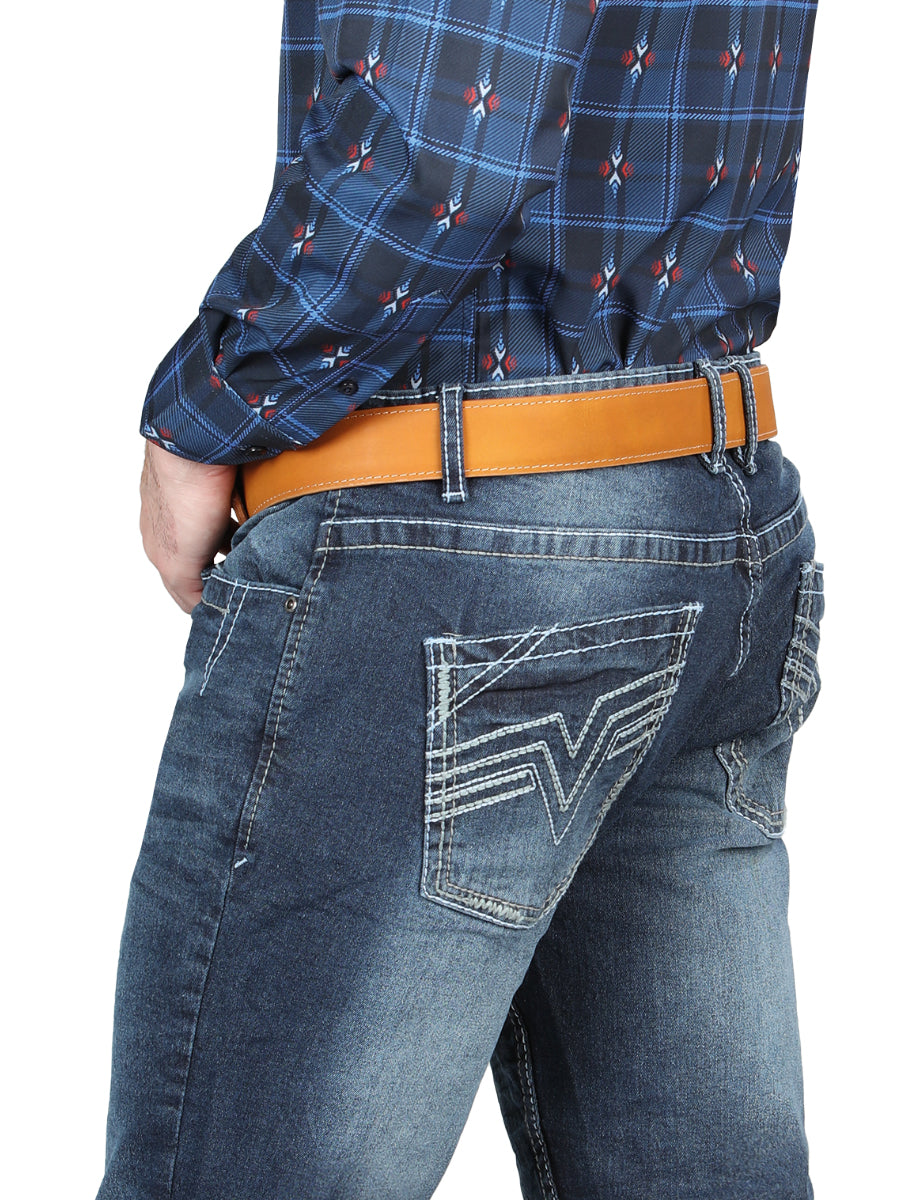 Pantalón de Mezclilla de Hombre El General en Mezclilla Color Azul Marino 126631