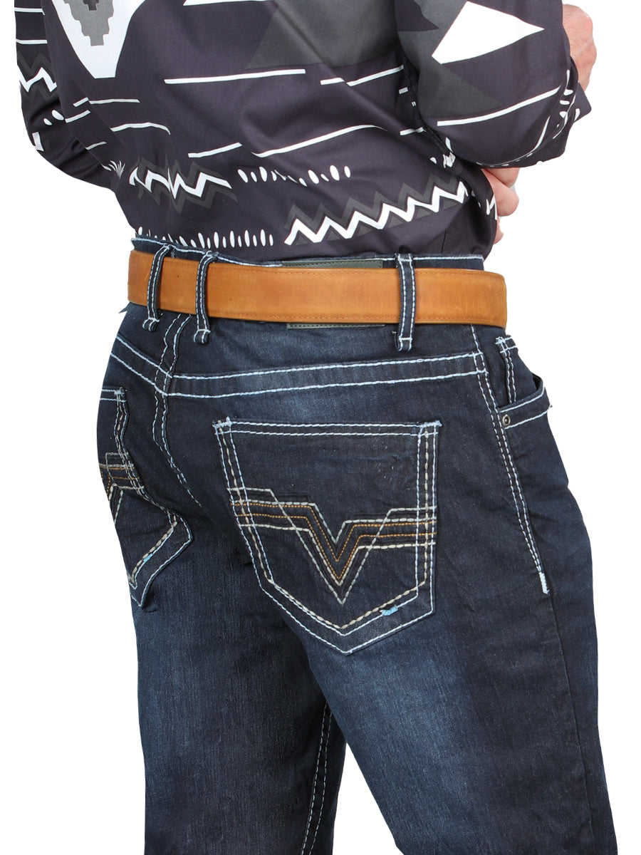 Pantalón de Mezclilla de Hombre El General en Mezclilla Color Azul Marino 126635
