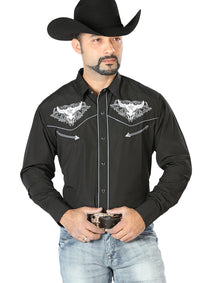 el Señor de los Cielos Bordado Camisa Negro/blanco 126676