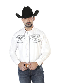 el Señor de los Cielos Bordado Camisa Blanco/gris 126677