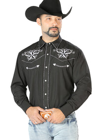 el General Bordado Vaquero Camisa Negro/blanco 126682