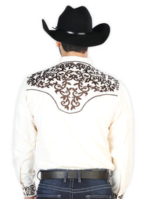 el Señor de los Cielos Bordado Camisa Beige/dorado 126703