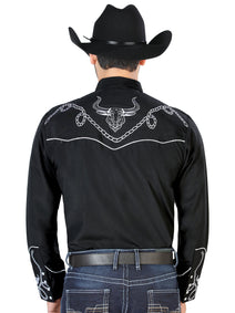 el Señor de los Cielos Bordado Camisa Negro/blanco 126711