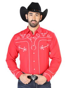 el Señor de los Cielos Bordado Camisa Rojo/blanco 126713