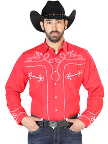 Camisa Vaquera L/ Manga El Señor De Los Cielos No.17 65% Poliéster 35% Algodón Rojo 126716